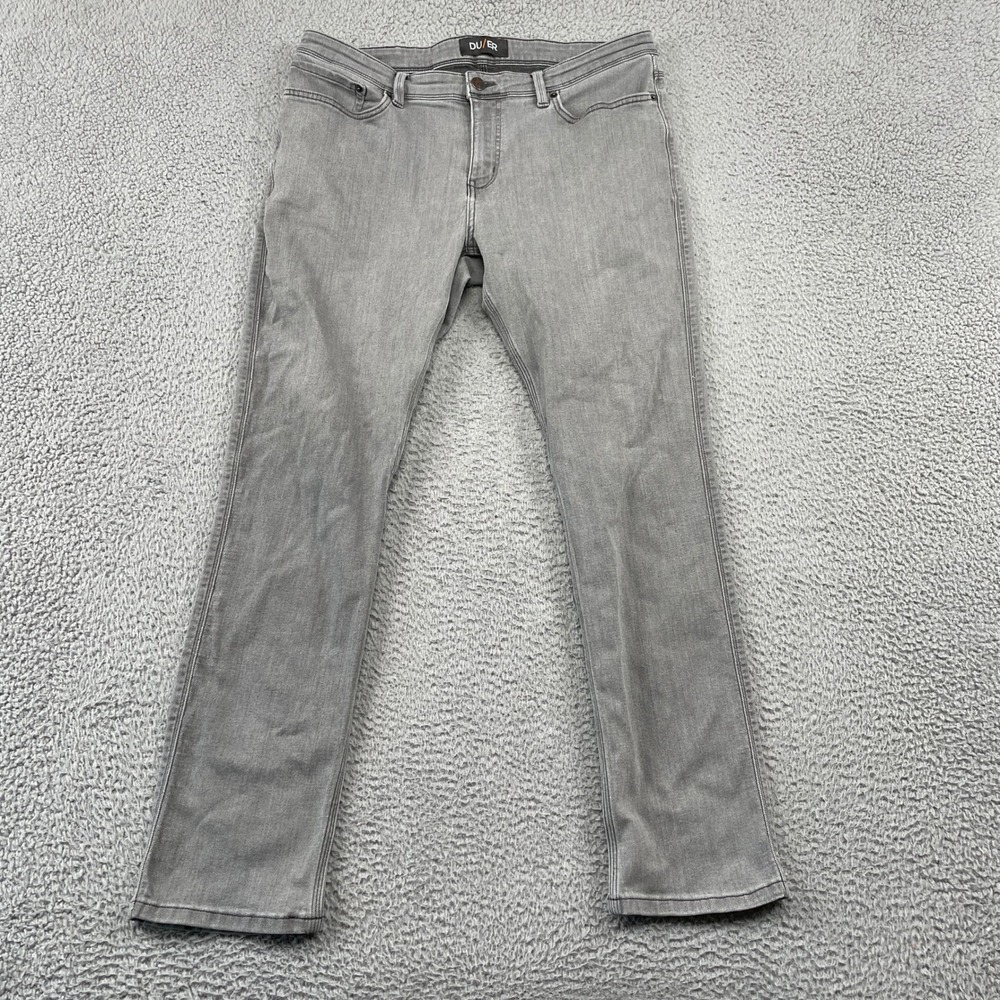 DU/ER Jeans Mens 38x32 Gray Performance Denim Slim Fit Stretch Casual Pants
